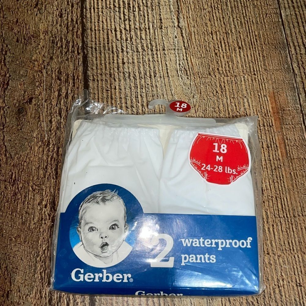 Gerber Baby Toddler 2 Pairs White‎ Waterproof Pants potty training 18m